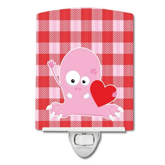 Cupid Monster Angel on Plaid Ceramic Night Light