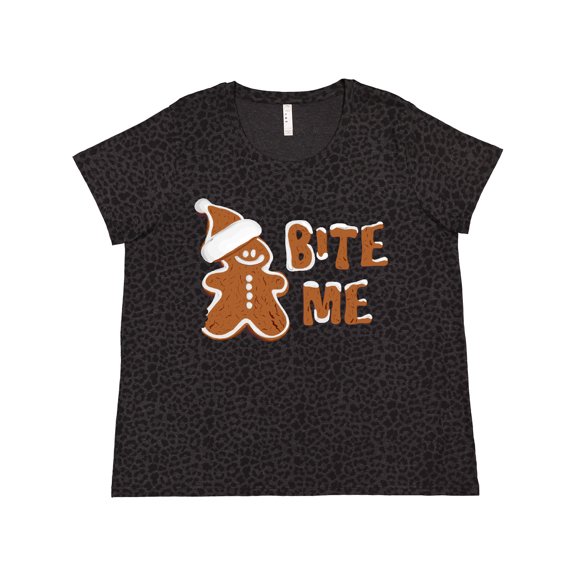 Inktastic Bite Me Gingerbread Women's Plus Size T-Shirt