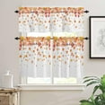 thumbnail image 2 of Fall Thanksgiving Kitchen Curtains and Valances Set, Rod Pocket Curtains Tier Farmhouse Window Curtains 36 Inch Length, Orange Maple Leaves Minimalism 3 Piece Kitchen Curtains Set, 2 of 6