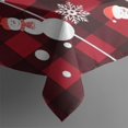 thumbnail image 3 of Red Christmas Snowman Pattern Rectangle Tablecloth 60"x84",Waterproof Polyester Rectangle Table Cloth, Wipeable Spillproof Polyester Tablecloth for Dining, Camping, Indoor and Outdoor, 3 of 5