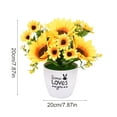 thumbnail image 3 of Hxlamzoo Artificial Sunflower Potted Plant with Plastic Vase - 20x20cm Realistic Home Decor for Indoor, Office, and Events, 3 of 6