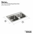 thumbnail image 2 of Kohler  33 x 22 x 9.25 in. Verse Top-Mount Double-Equal Bowl Kitchen Sink with 4 Faucet Hole, 2 of 7