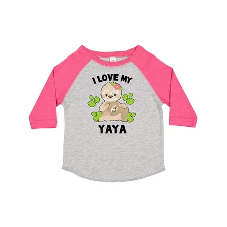 

Inktastic Cute Sloth I Love My Yaya with Green Leaves Gift Toddler Boy or Toddler Girl T-Shirt