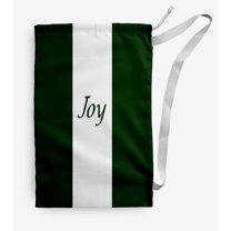 Simply Daisy Joy on a Stripe 28 x 36 inch Ever Green Laundry Bag