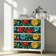 thumbnail image 3 of Peel and Stick Wallpaper Contact Paper Floral Daisy Modern Red Yellow Blue Daisies Red Flowers Yellow Flowers Self Adhesive and Removable 17.7in x 118in, 3 of 8