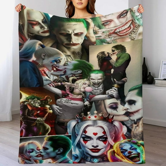 Harley Quinn Blanket, Soft Cozy Fluffy Plush Throw Blanket for Boys Girls Young Adults, Warm Flannel Blanket for Living Room Bedroom Couch Bed 30"x40"