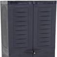thumbnail image 6 of HomeRoots 668935 49 in. Dark Gray Heavy Duty Plastic Locking 2 Door Utility Cabinet, 6 of 8