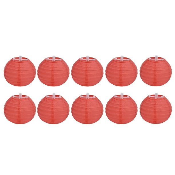 Linternas de papel rojas de 4 pulgadas Linternas chinas redondas decorativas para bodas de cumpleaños Jadeshay moderno