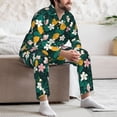 thumbnail image 7 of Naloa Tropical Fruit Men’s Pajamas Set - Long Sleeve Button Down Sleep Shirt and Pajama Bottoms Sleepwear Set-Medium, 7 of 7