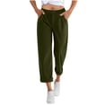 thumbnail image 2 of Sevevn Women's Fall Corduroy Pleated Draped Straight-Leg Roll-Cuff Pants Versatile Comfortable Casual Outdoor Pants with Pockets, 2 of 9