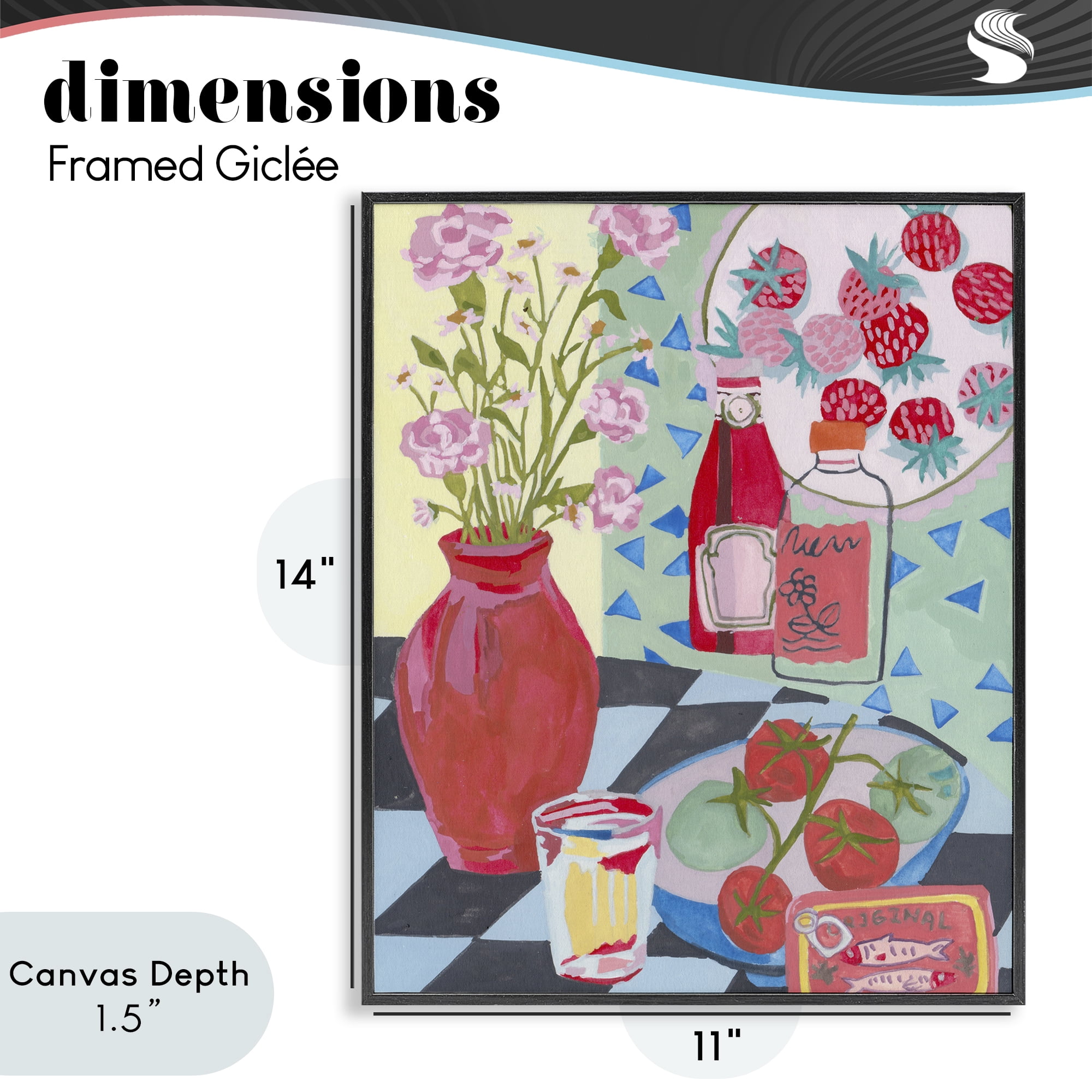 Stupell Industries Kitchen Sauces Still Life Black Framed Giclee Art, design by Melissa Wang
