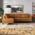 thumbnail image 6 of Milton Modern Living Room Top Leather Corner Sectional Sofa in Cognac Tan, 6 of 7