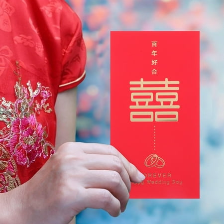 WHAMVOX 6 Pcs Wedding Red Envelopes Money Gift Fancy Label Double Bride WHAMVOX 6 Pcs Wedding Red Envelopes Money Gift Fancy Label Double Bride