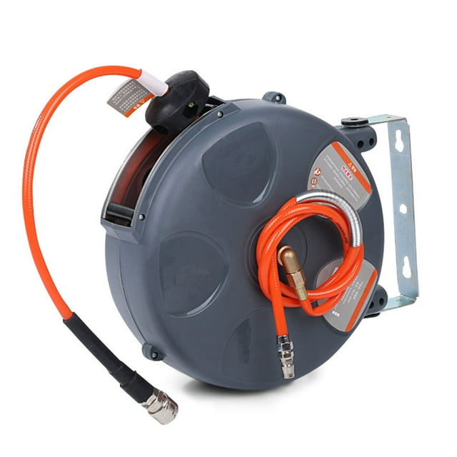 Yeacher Air Hose Reel 32.8ft Retractable Wall Mounted Air Hose Reel Automatic Rewind Rotatable Hose Reel