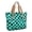 Cyan and Black Wavy Checkered Pattern, variant on Blue and Black Checkered Pattern Large Tote Bag for Women, Polyester Roomy Travel Tote with Pockets and Zipper, Water Resistant Gifts Ideas for Mom Wife Friend