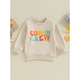 thumbnail image 2 of Bagilaanoe Toddler Baby Girl Boy Casual Sweatshirt Long Sleeve Letter Print Pullover 6M 12M 18M 24M 3T 4T 5T Kids Fall Loose Tee Tops, 2 of 7