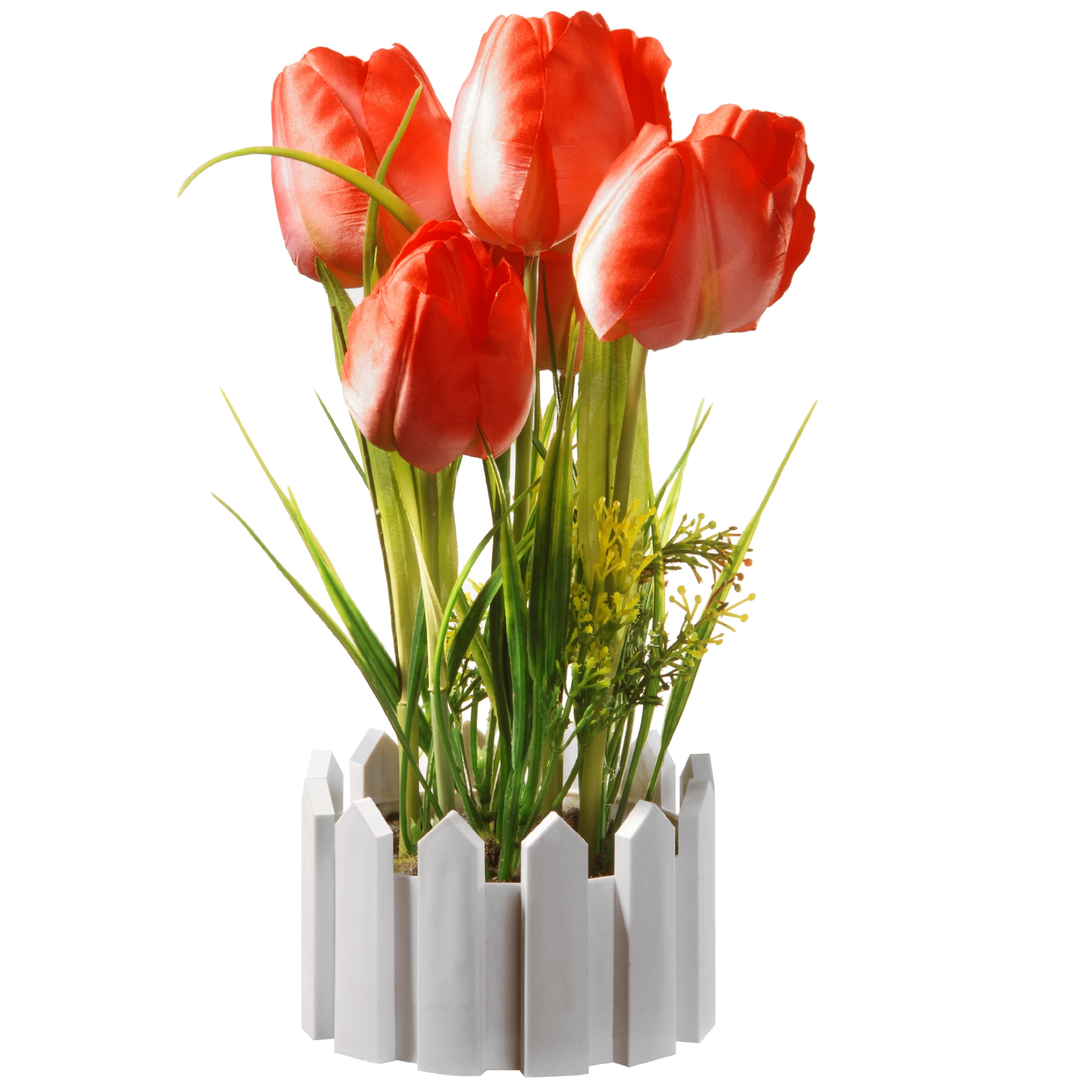 National Tree Artificial 11" Potted Red Tulips