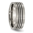 thumbnail image 4 of Titanium Black 8mm Ring Man Wedding  For Dad Mens  For Him, 4 of 11