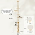 thumbnail image 3 of Pefilos Adjustable (98-114)" Cat Trees Towers for Large Cats, Multi-Level Floor to Ceiling Cat Condo, Height Kitty Climbing Activity Center for Indoor Cats, Beige, 3 of 12