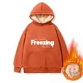 thumbnail image 3 of Yes,I'm Still Freezing Me 24 7 Fleece Hoodies for Womens Winter Thermal Letter Print Sweatshirt Sherpa Lined Pullovers, 3 of 4