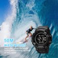 thumbnail image 4 of Men's Wristwatch, SKMEI Waterproof Stopwatch Alarm LED Back Light Sports Watch, Black, 4 of 7