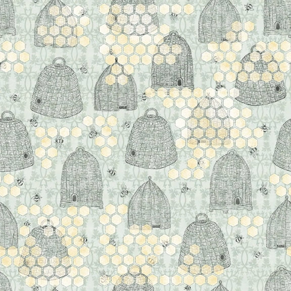 Springs Creative Susan Winget Sweet as Can Bee Hives and Honeycomb Cotton Fabric By the Yard