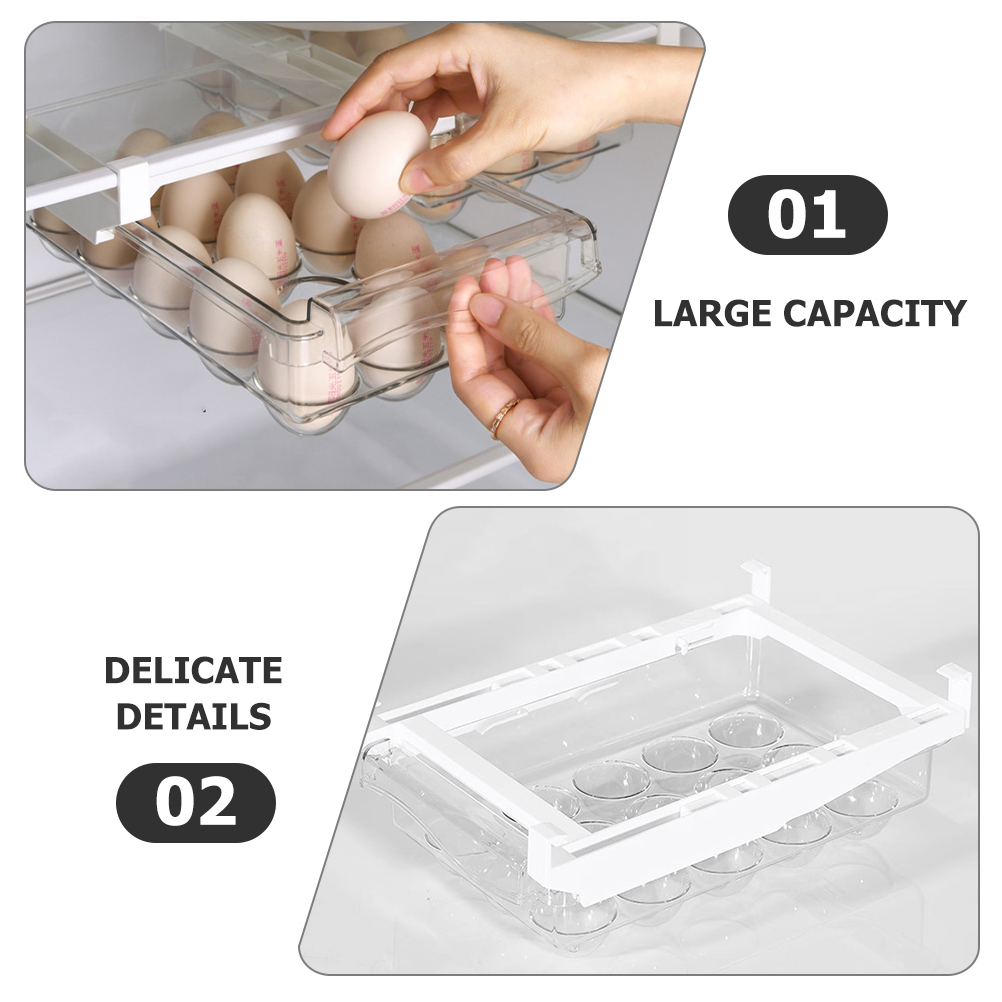 WHAMVOX Drawer Egg Holder Fridge Egg Organizer Egg Tray Egg Drawer Holder Refrigerator Egg Container