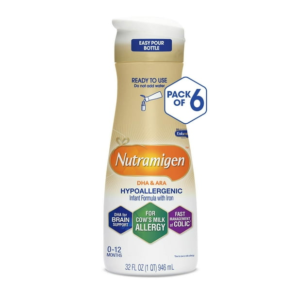 Nutramigen Hypoallergenic Ready to Feed Colic Baby Formula Lactose Free