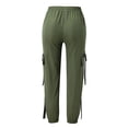 thumbnail image 2 of AWZXDE Women's Jogger Cargo Pants with Chain Detail Elastic Waist Large Pockets Slim Fit Ankle Pants Casual Army Green,S, 2 of 6