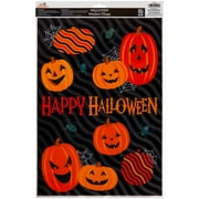 Spiders & Jack-o'-Lanterns Window Cling, Orange & Black, Halloween by Way To Celebrate