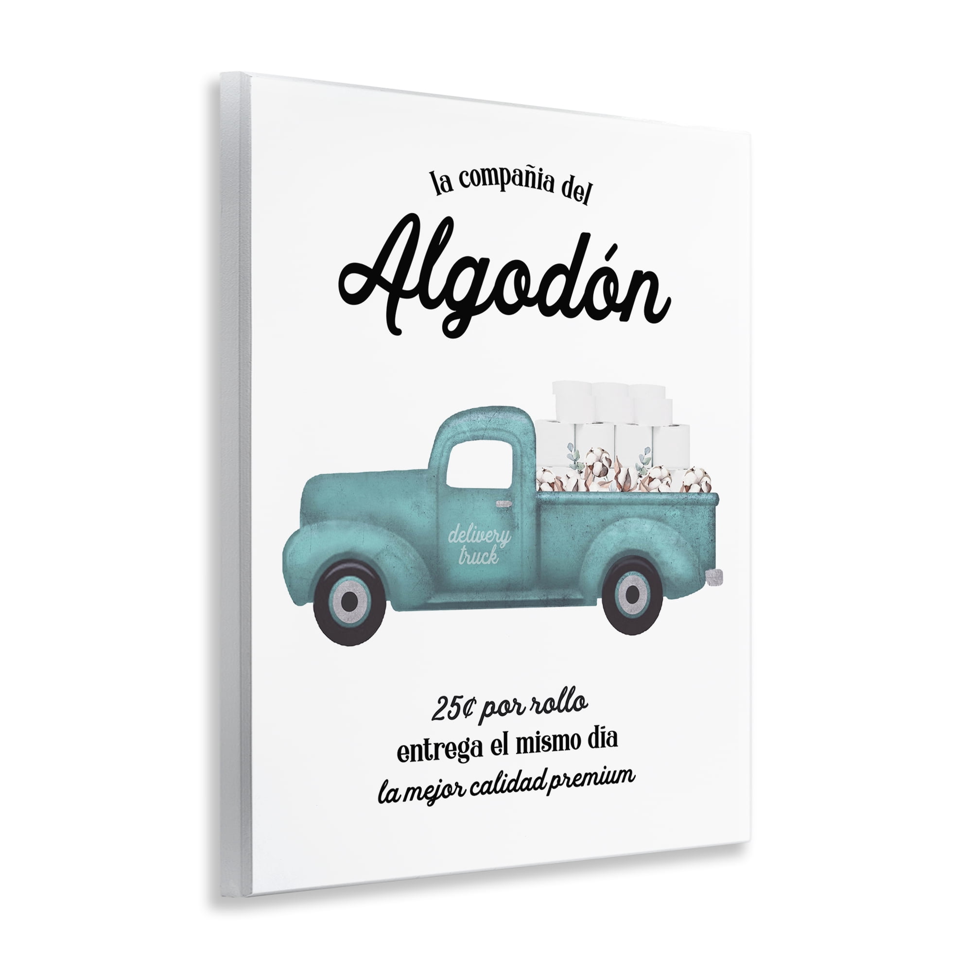 Stupell Industries Algodón Baño Camión Azul Bath & Laundry Painting Unframed Art Print Wall Art, 11 x 14
