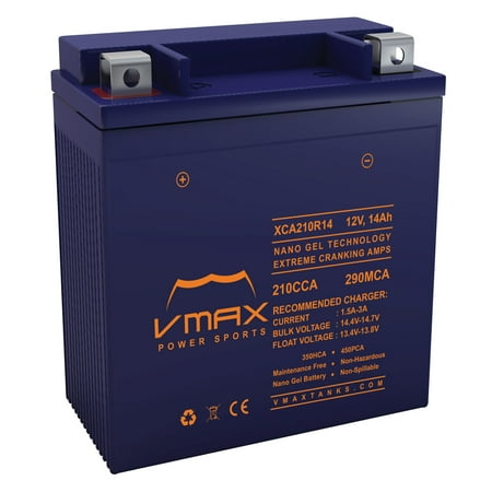 VMAX XCA210R14 Utility Vehicle Powersports Battery Upgrade for Polaris 570cc RZR 570 (2012-2017) 12V 14ah Nano gel