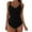 Black, variant on Ramiter Plus Size Swimsuit Women's One Piece Swimsuit Striped Scoop Neck Back Beach Swimwear Bathing Suits S,AG