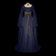 thumbnail image 5 of Maxi vestido gótico Retro Medieval para mujer, vestido negro para Halloween, Carnaval, Larp, disfraz de Cosplay Medieval, 2023, 5 of 5