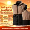 thumbnail image 5 of qafoshin Men's Heated Fleece Vest 4 Control 28 Heating Zones 3-Gear Adjustable Jacket Outdoor Commuting Warm Vest, 5 of 10