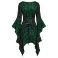 thumbnail image 3 of WISEFIN Women's Halloween Goth Vintage Skeleton Lace Tie up Closure Contrast Irregular Hem T-Shirt Blouses Tops, 3 of 3