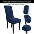 thumbnail image 4 of Unique Bargains Stretch Plush Short Dining Chair Cover Slipcovers Navy Blue, 4 of 7