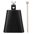 thumbnail image 1 of SHISUYAN Black Metal Cowbell with Wooden Drumstick for Kids Playing Musical Instruments Accessory 1 Set Small, 1 of 7