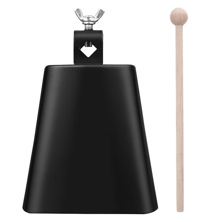 Etereauty Bell Cowbell Percussion Drum Metal Cow Instrument Bells Stick  Cowbells Kit Drumset Accessories Noise Music Treatment