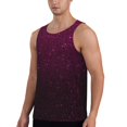 thumbnail image 2 of Gukieu Dark Purple Glitter Print Men's Quick Dry Fitness Vest, Round Neck Sleeveless Fitness Bodybuilding Top-4X-Large, 2 of 7