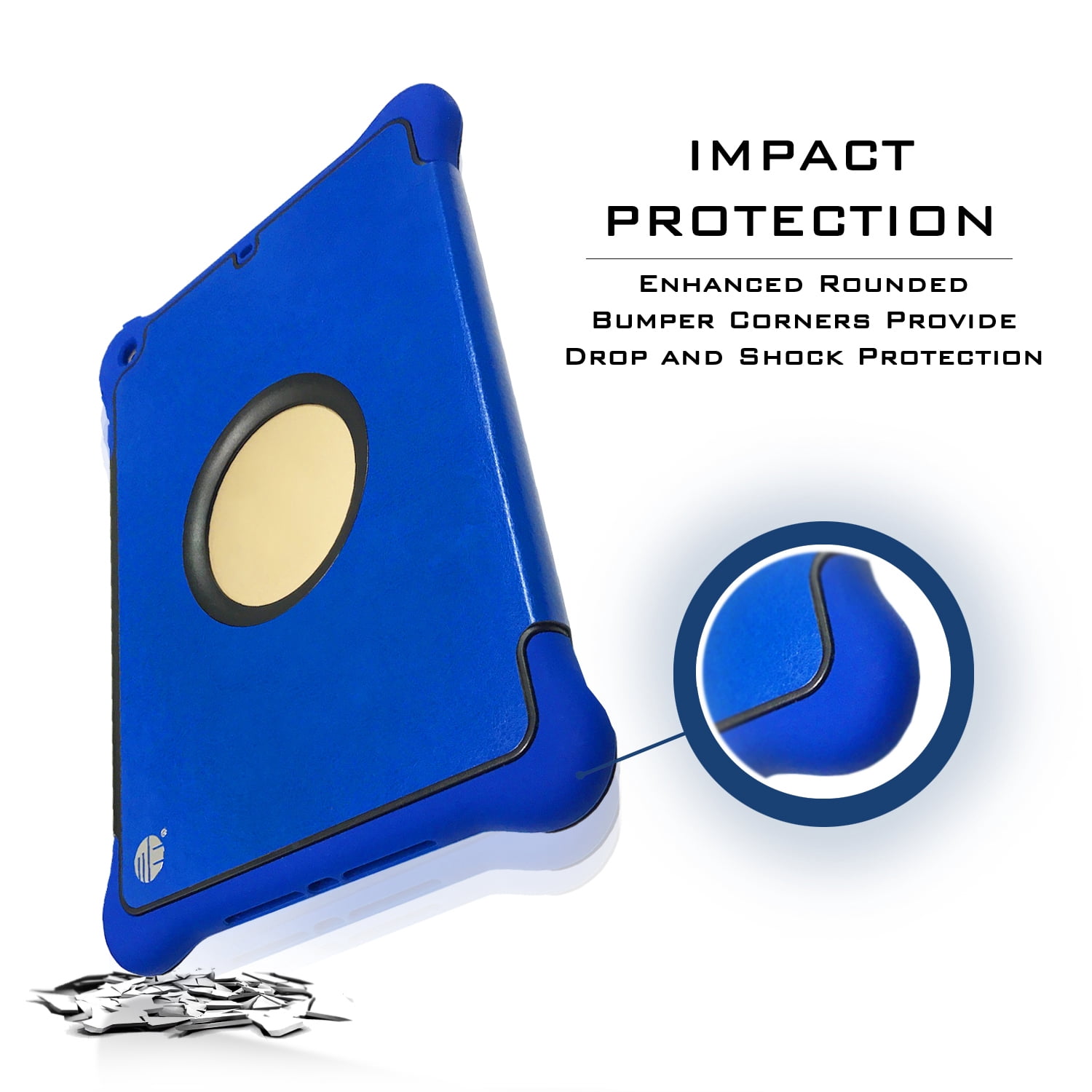 ME 3-In-1 Bumper-Case-Stand with Smart Tri-Fold Cover for New iPad 9.7-inch (5th Generation - 2017 release) - Blue
