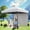 Black+White, variant on Bingirl 10x10 Pop-Up Awning Tent with 1 Removable Side Wall Wheeled Bag and 4 Weight Pockets (Black Support + White Cloth)