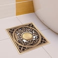 thumbnail image 2 of Square Shower Drain Cover, Copper Shower Floor Drain,Antique Brass 10cm Shower Floor Drain Bathroom Waste Drain Strainer Cover Grate[#3], 2 of 9
