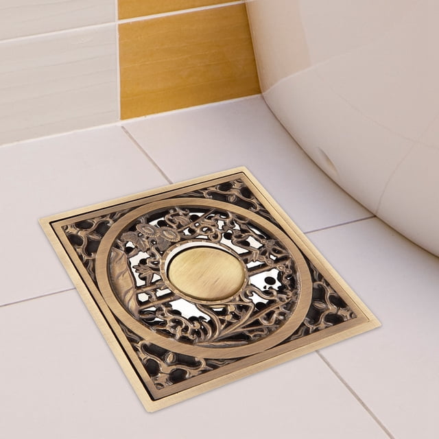 Desagüe de piso de baño NikouMX latón antiguo 10 cm colador de drenaje de residuos de ducha