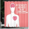 thumbnail image 4 of Ambesonne Saying Shower Curtain, Human with Words, 69"Wx70"L, Coral Dark Pink White, 4 of 5