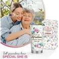thumbnail image 2 of Gifts for Grandma - Grandma Gifts from Grandchildren - Grandma Christmas Gifts, Grandma Birthday Gifts - 20oz Floral Frame Grandma Stainless Steel Tumbler, 2 of 6