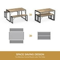 thumbnail image 3 of Lofka 3-Piece Modern Kitchen Dining Table Set for 4 for Dining Room, 1 Table & 2 Benches, Gray, 3 of 8