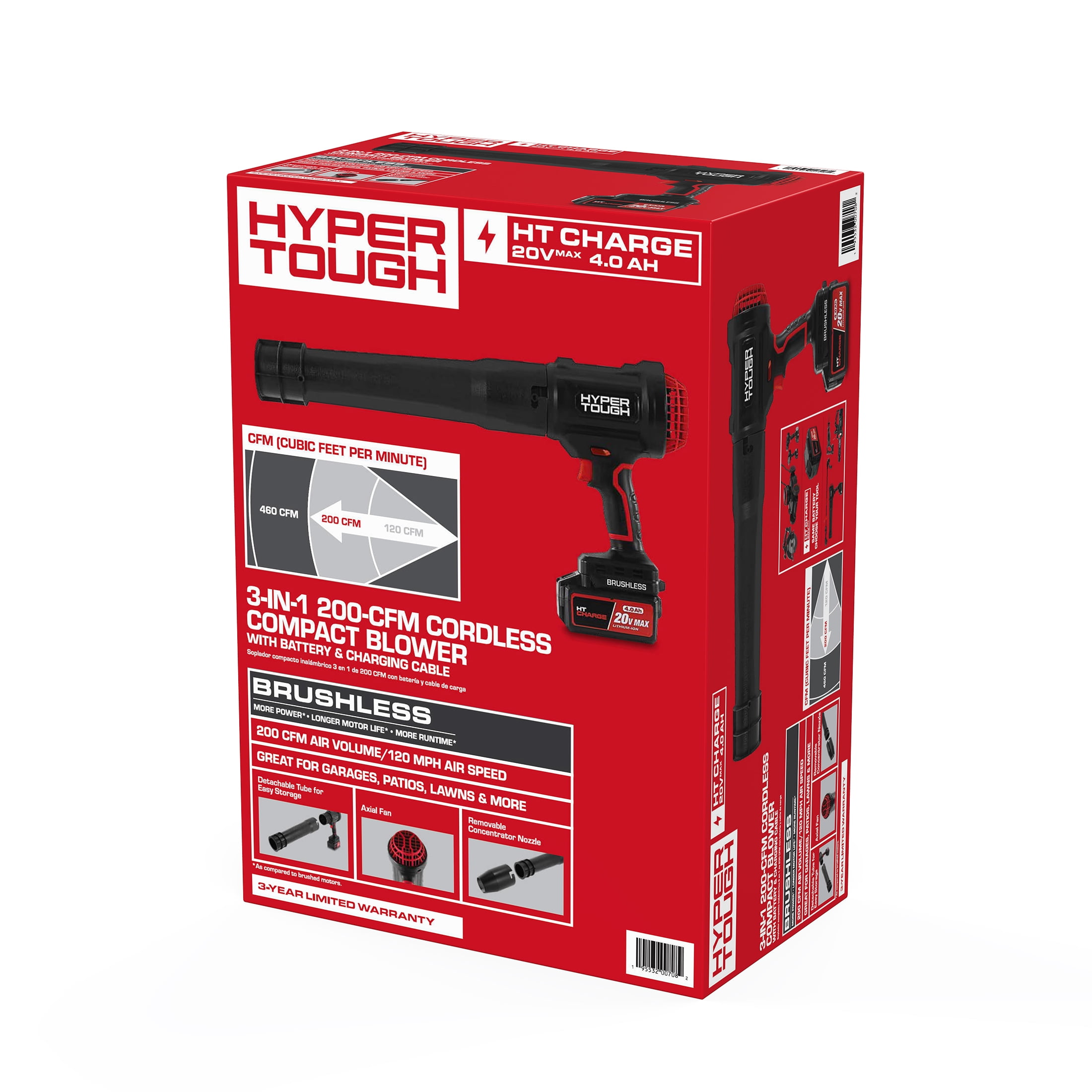 Hyper Tough 20V 3-IN-1 200CFM Compact Blower, HY5601050516007