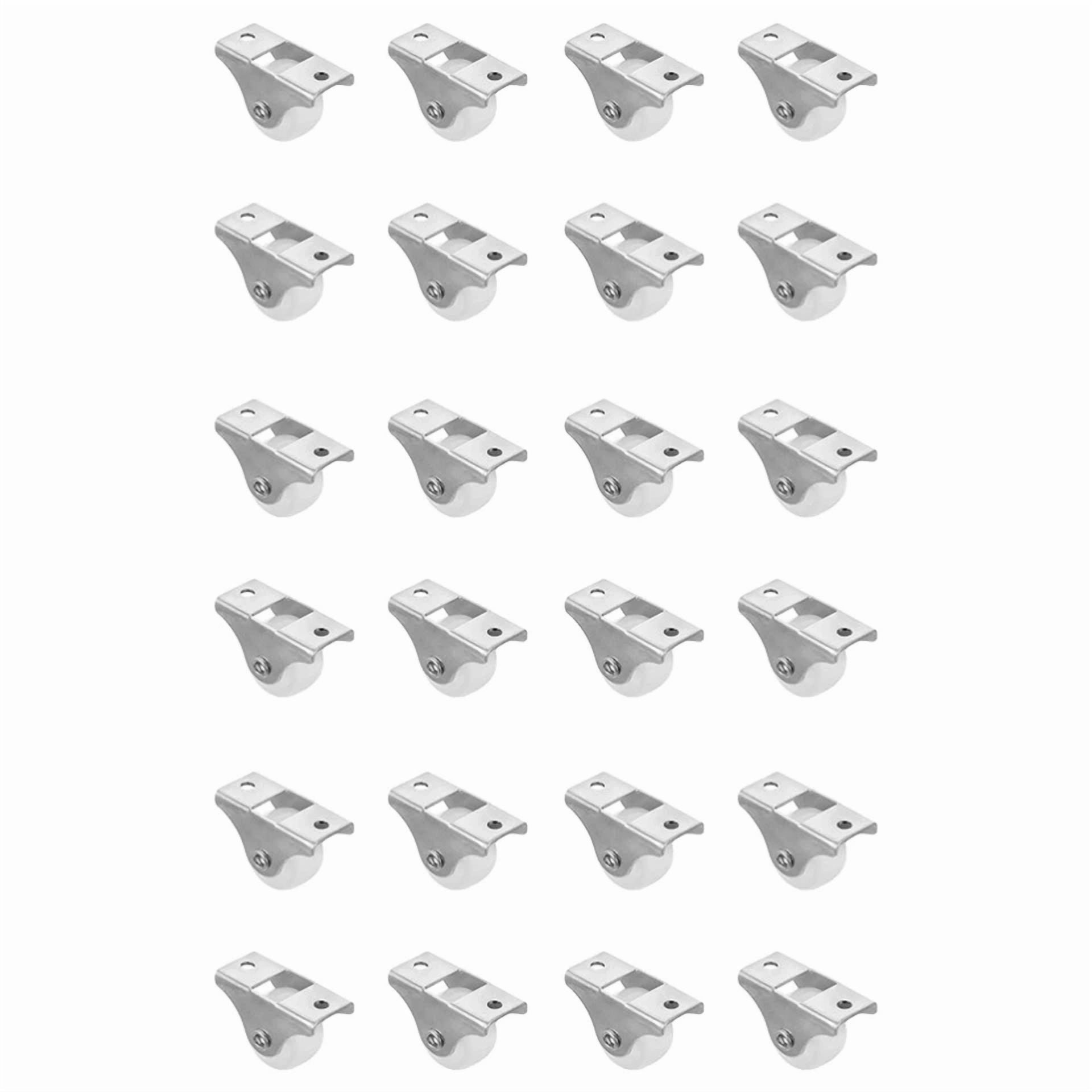 CRESTIN- 24 Pcs Plastic Casters Wheel Small Wheels For Furniture Runner Pulley