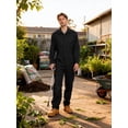 thumbnail image 3 of Ubon Men's Long Sleeve Coveralls Action Back Jumpsuit Zip Front Mechanic Workwear Black 2XL, 3 of 9